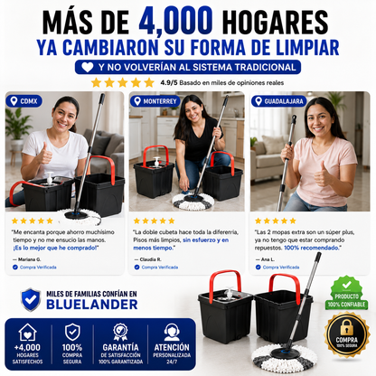 Bluelander™-Trapeador 360° Doble Cubeta