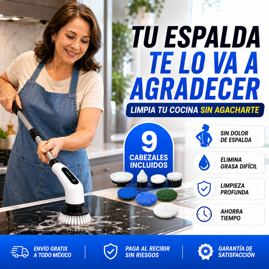 SpinClean™-Cepillo Eléctrico Giratorio 9 en 1