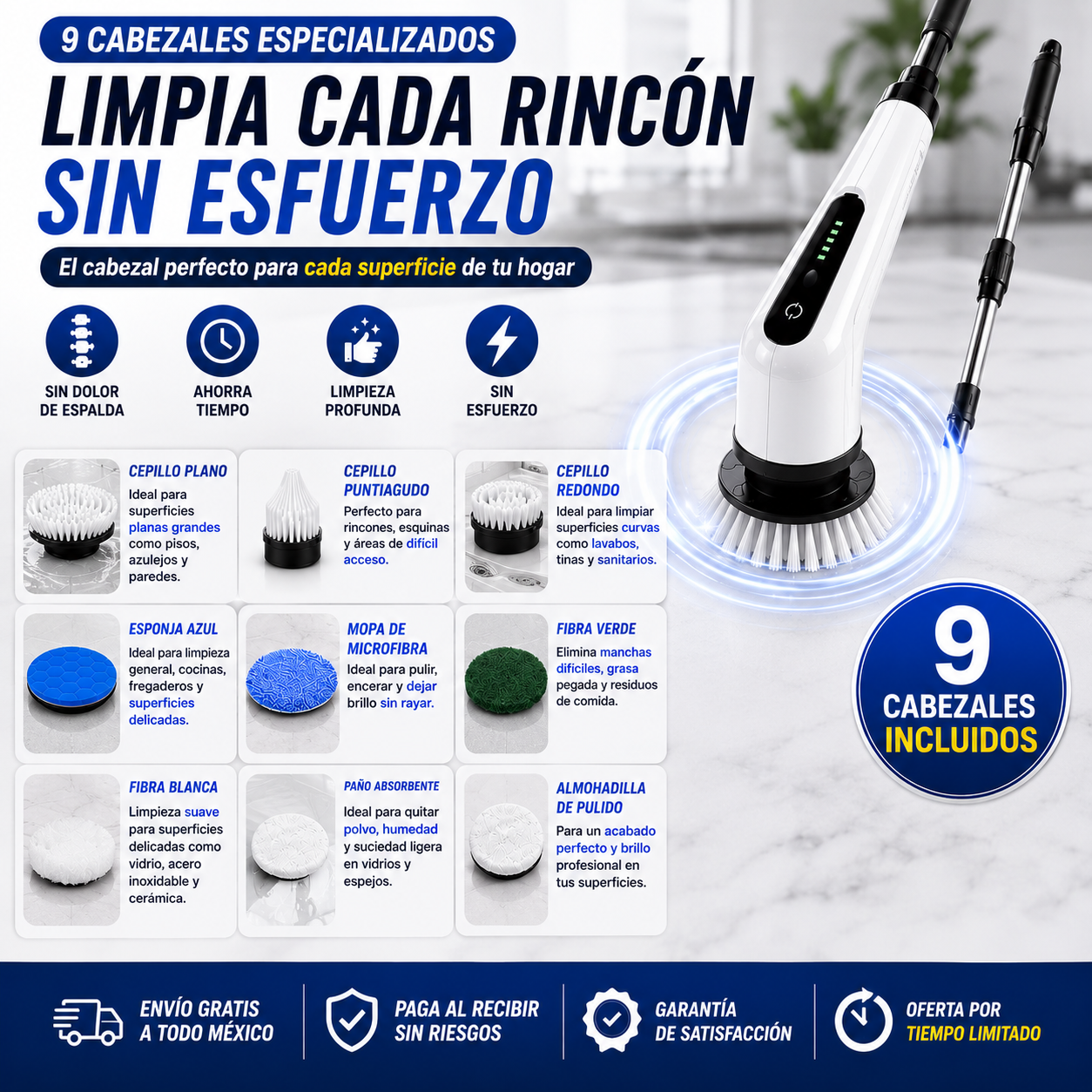 Cepillo Electrico Limpieza 9 en 1