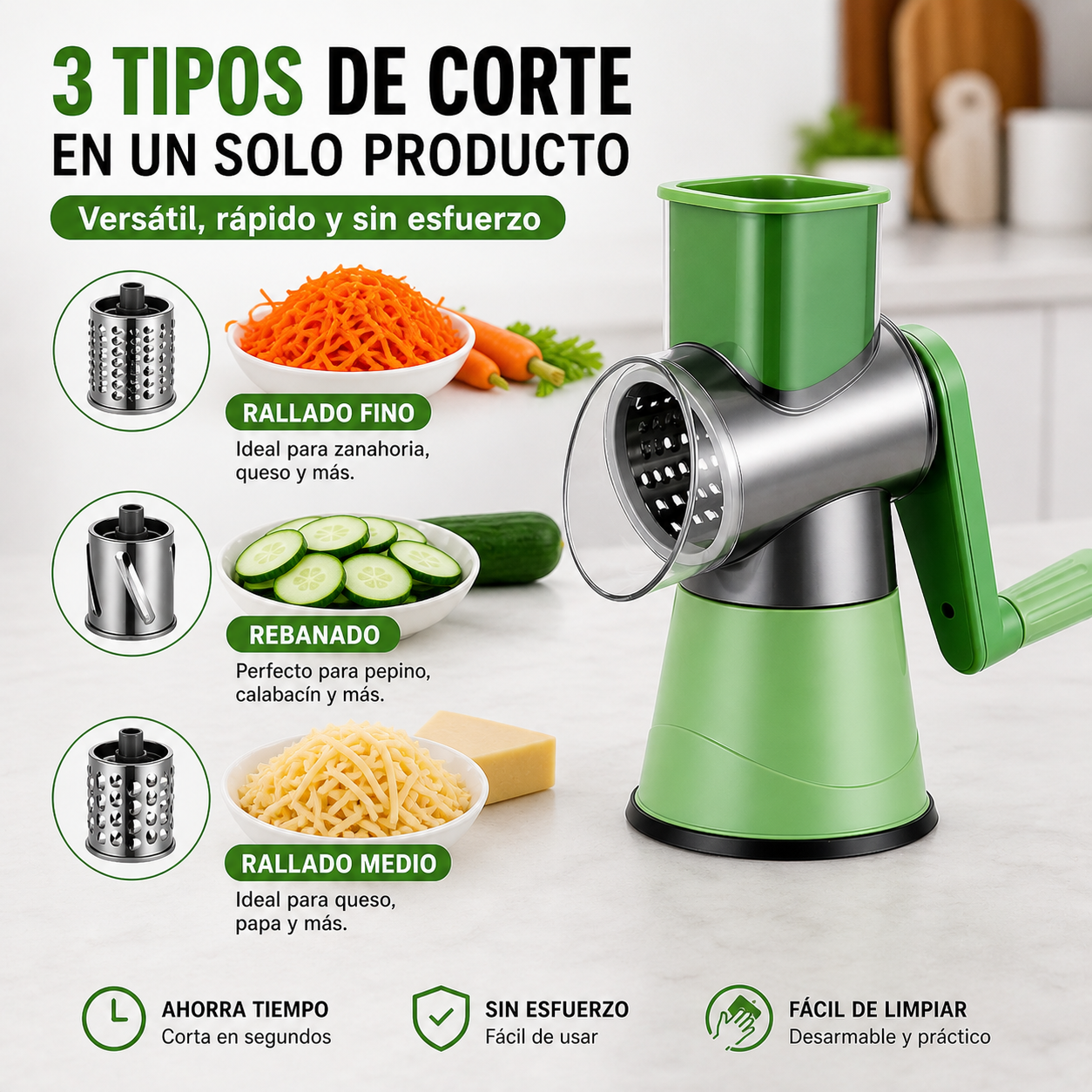 TurboCutter™ Cortador 3 en 1 Ultra Rápido Bueno