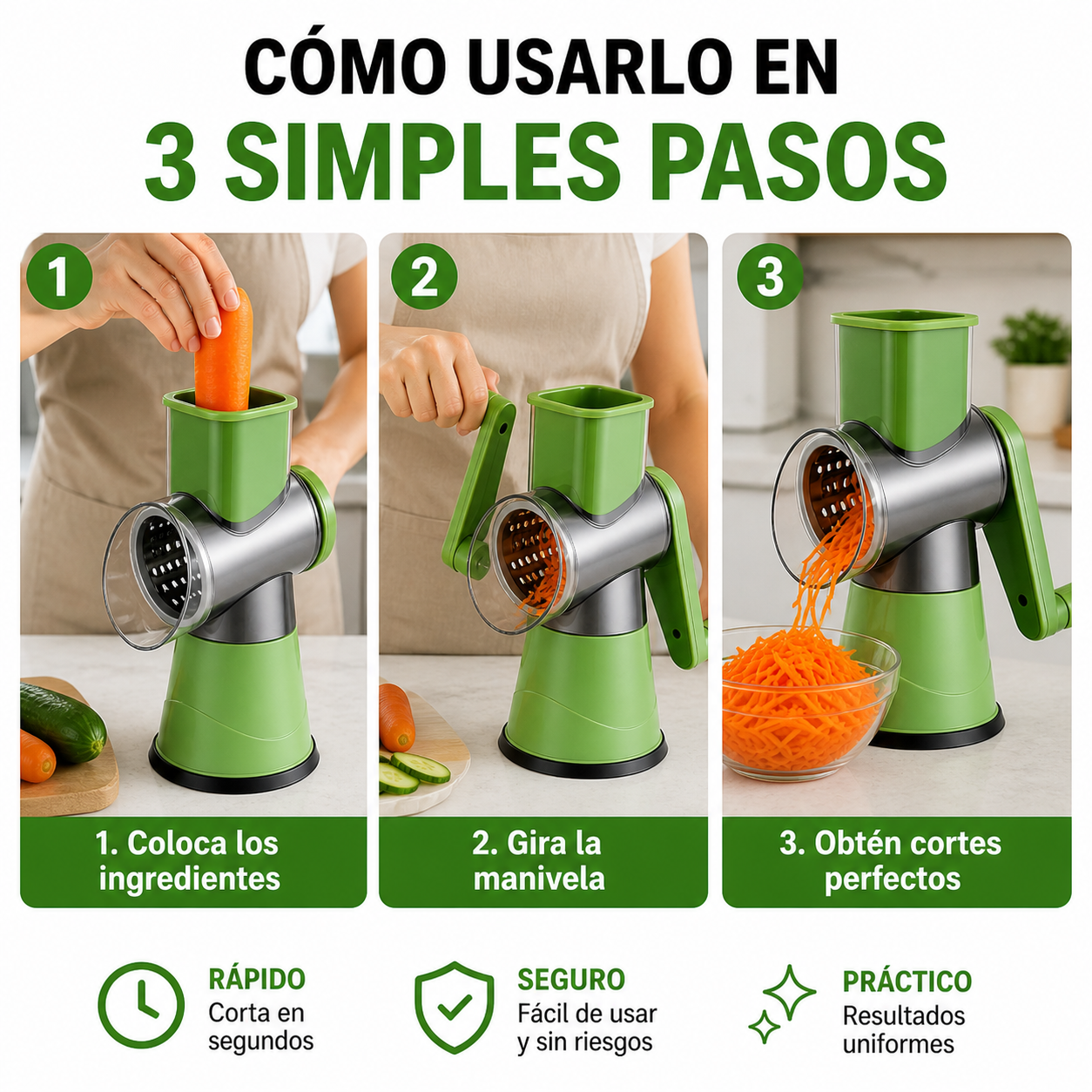 TurboCutter™ Cortador 3 en 1 Ultra Rápido Bueno