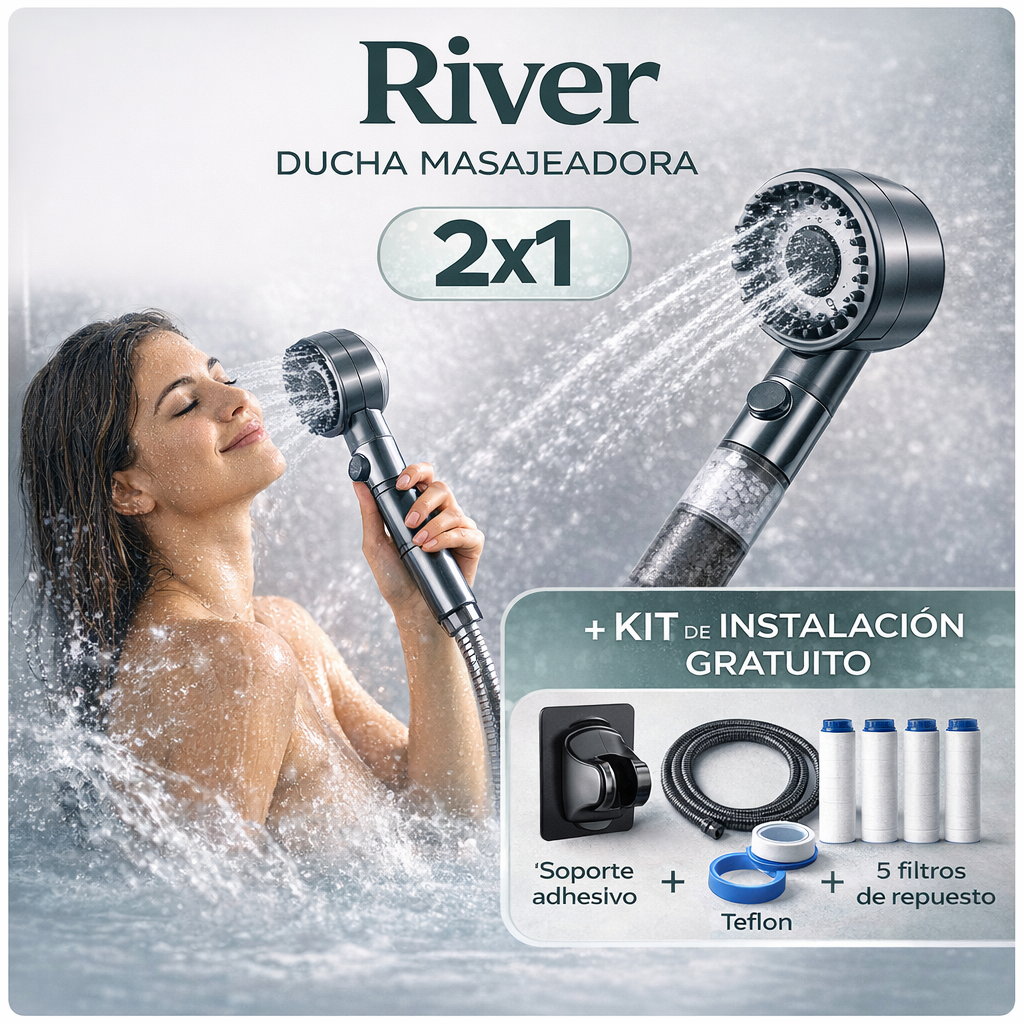 AquaZen™ – Ducha Masajeadora de Alta Presión