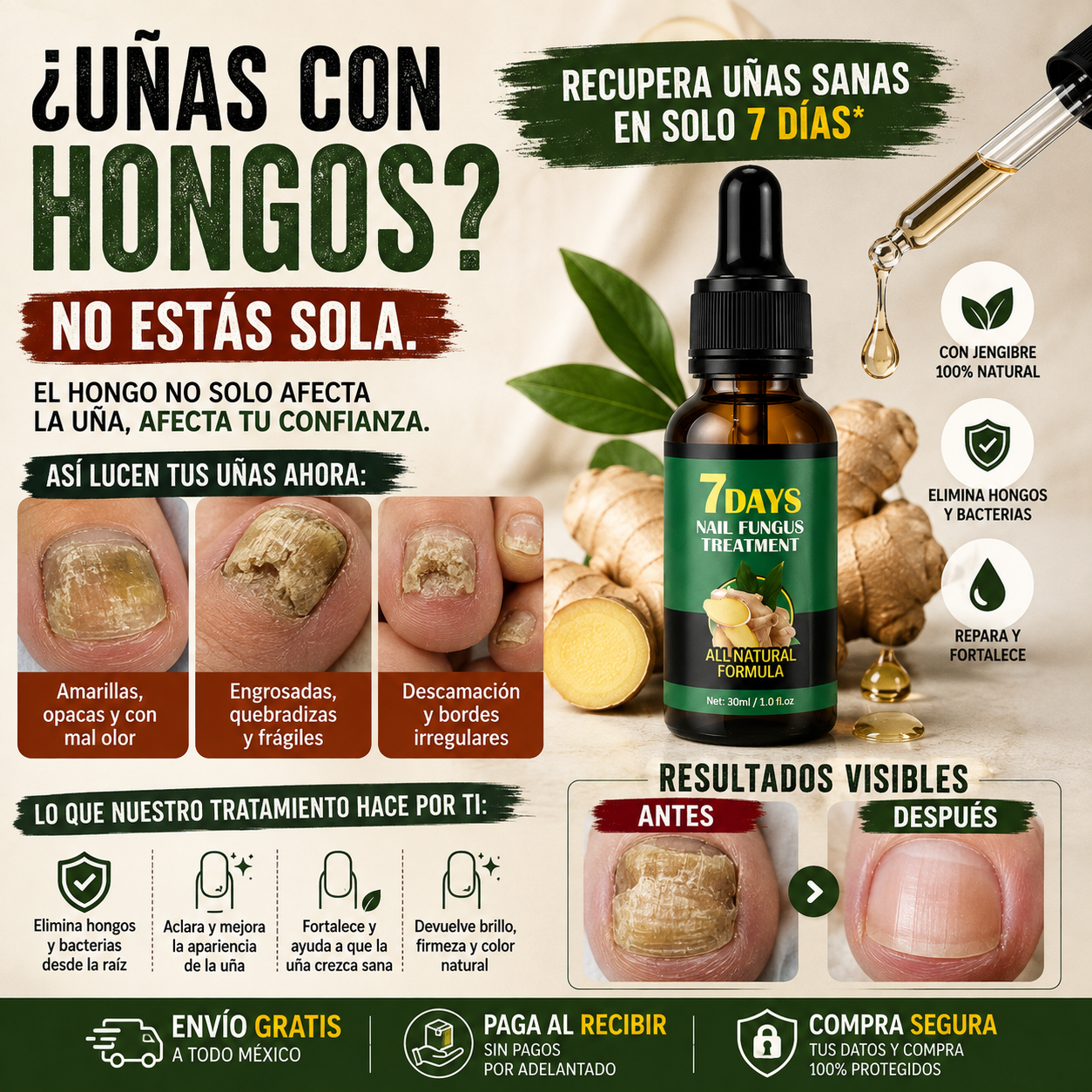 GingerNails™ - Sérum Fortalecedor de Uñas