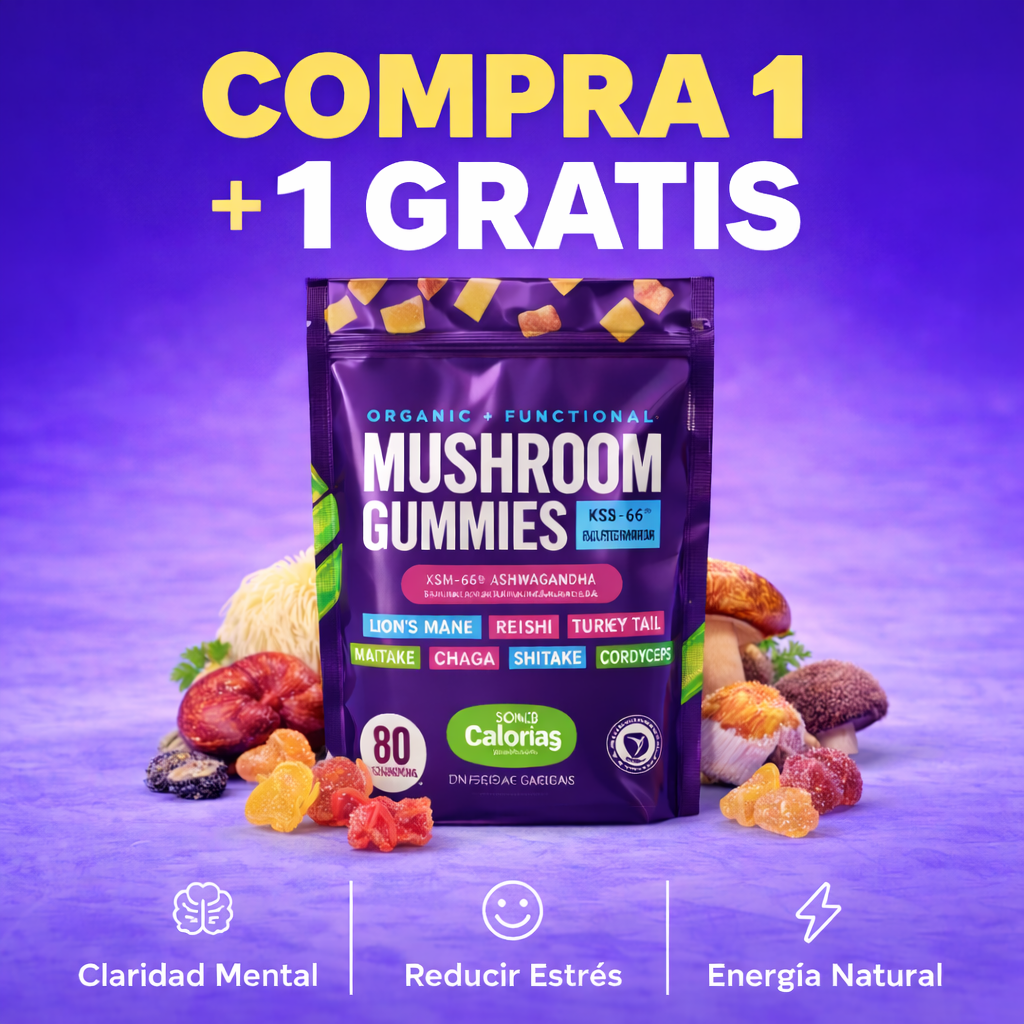 Mushroom Ashwaganha Gummies – Suplemento 100% Orgánico