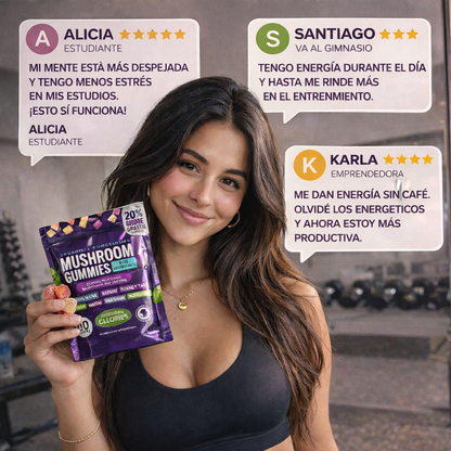 Mushroom Ashwaganha Gummies – Suplemento 100% Orgánico