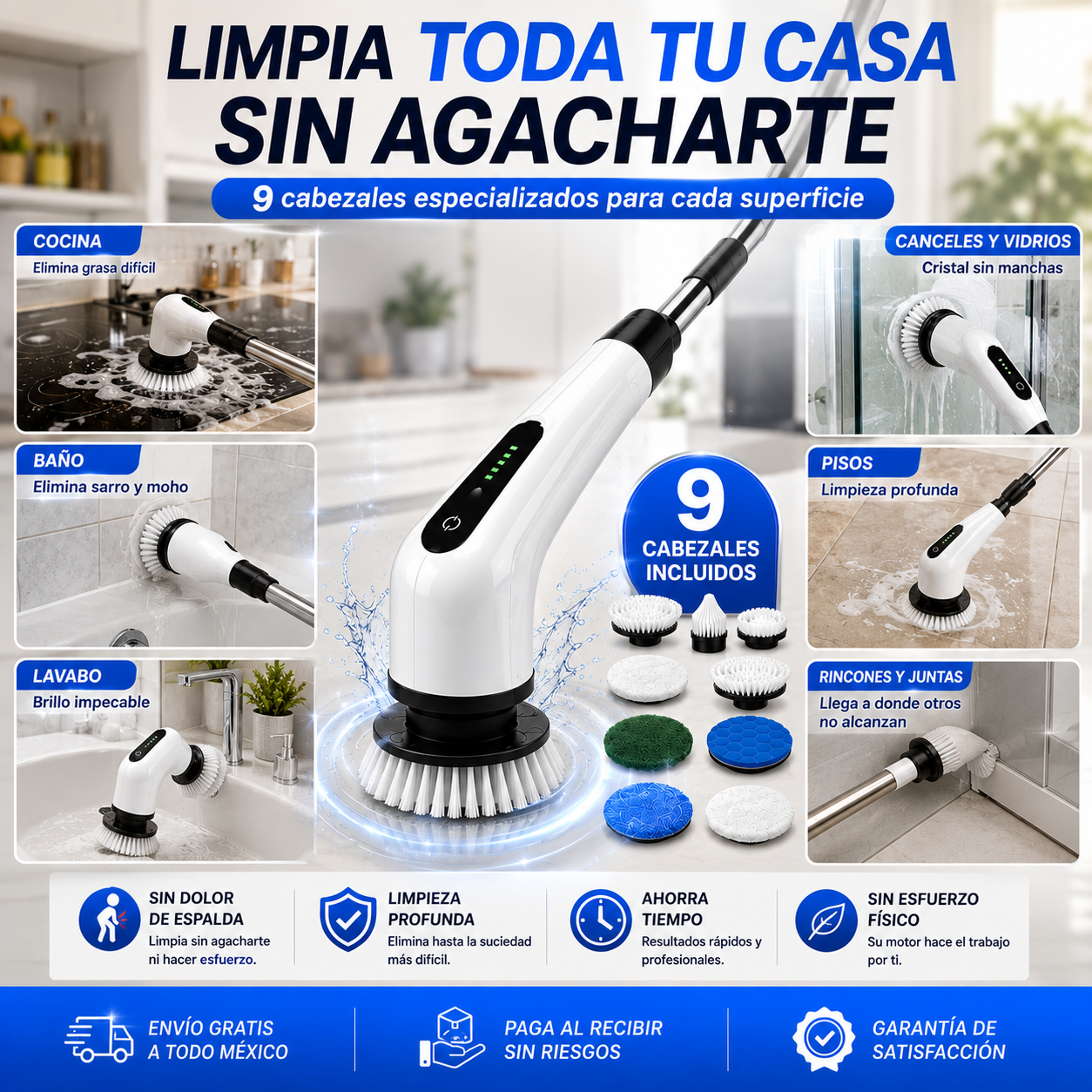 Cepillo Electrico Limpieza 9 en 1