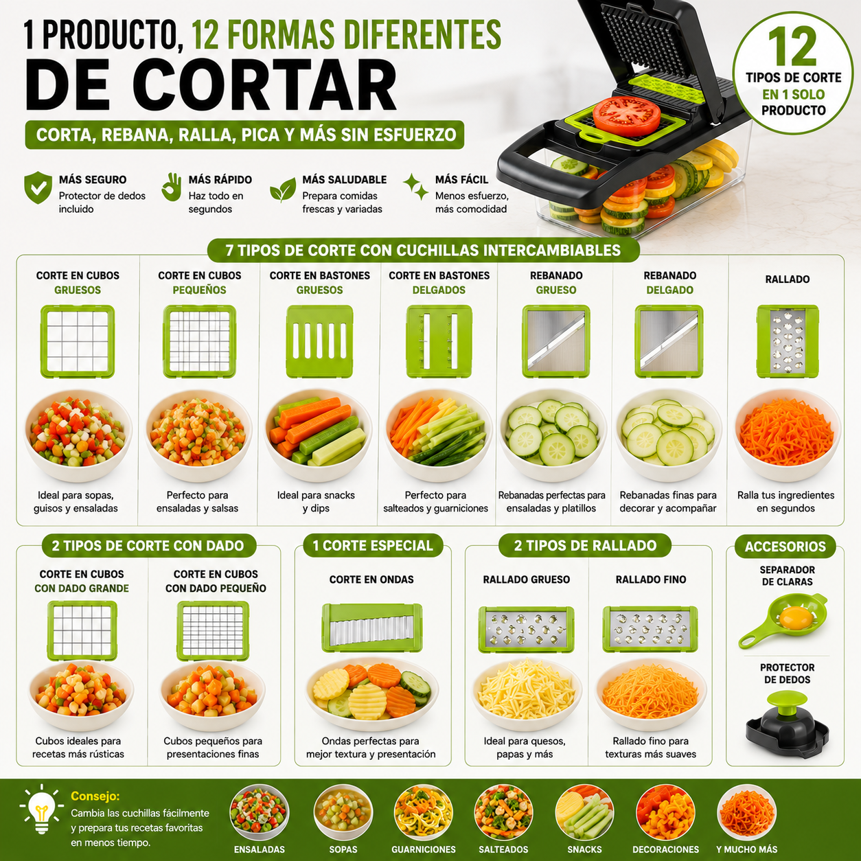 RapidChef™ Cortador Premium 12 en 1