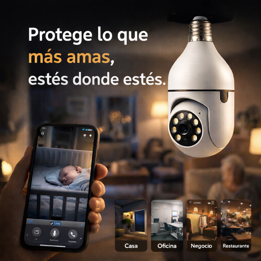 VigiLux 360° WiFi-Cámara Foco Robótica