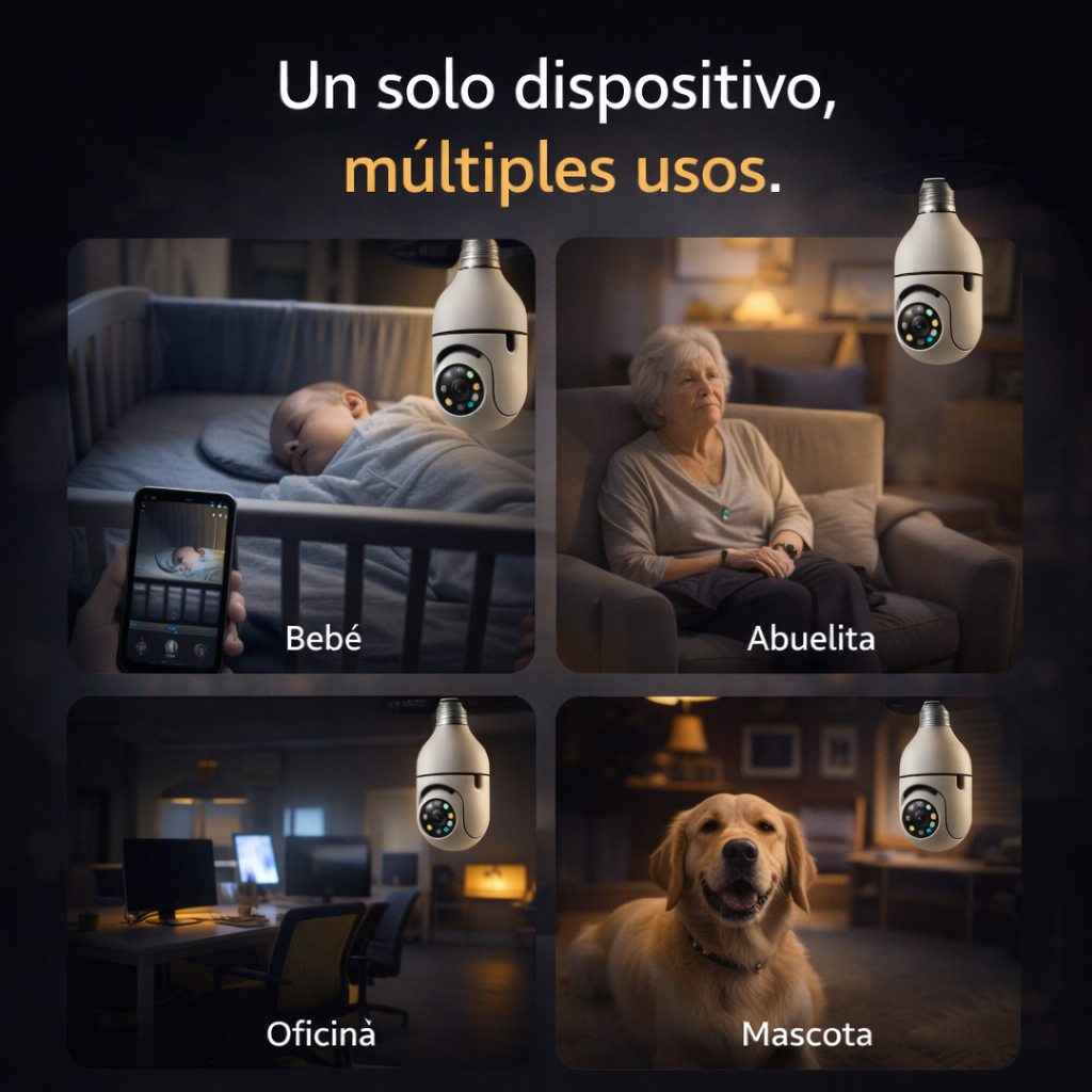 VigiLux 360° WiFi-Cámara Foco Robótica