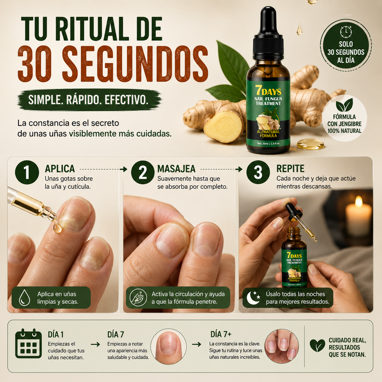 GingerNails™ - Sérum Fortalecedor de Uñas