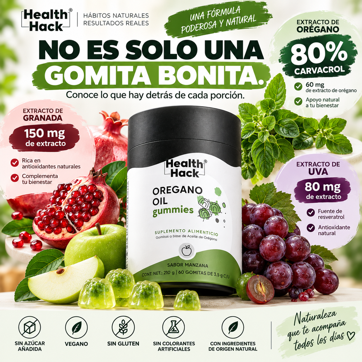 GomiOrégan® Sabor Manzana | 60 Gomitas