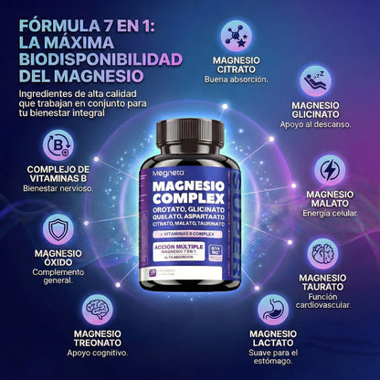 Magnesio Complex 7 en 1 + Vitaminas B (60Cap)