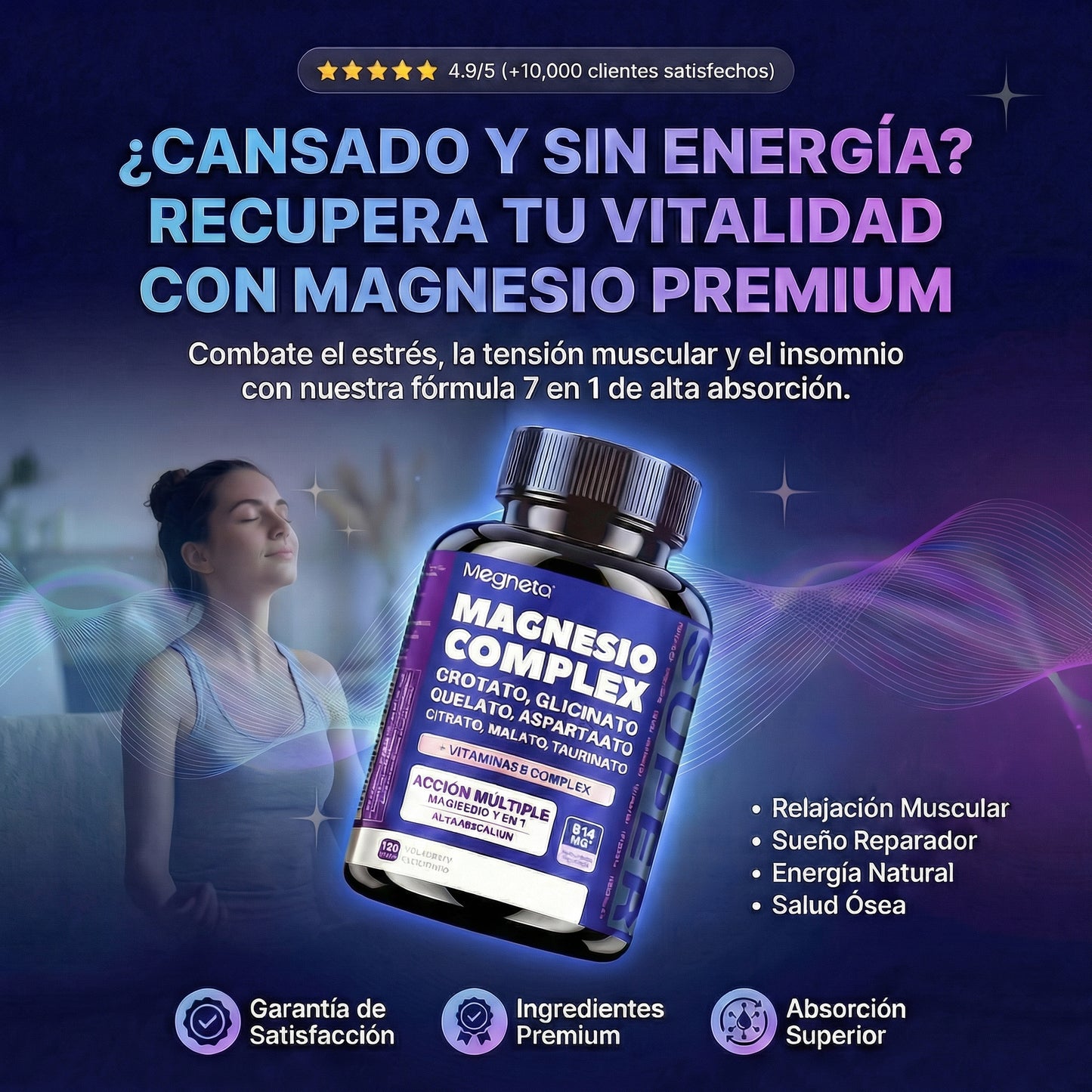 Magnesio Complex 7 en 1 + Vitaminas B (60Cap)